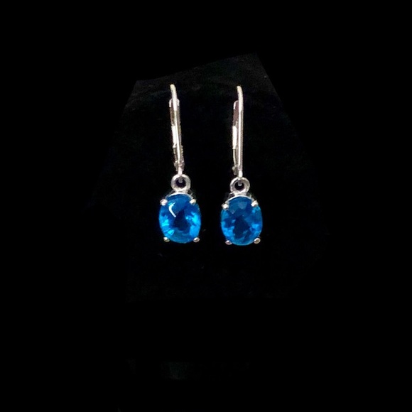 Jewelry - Swiss Blue Topaz Sterling Silver Dangle Earrings